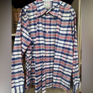 Brooks Brothers Red, Blue & White Plaid Button-Up Shirt